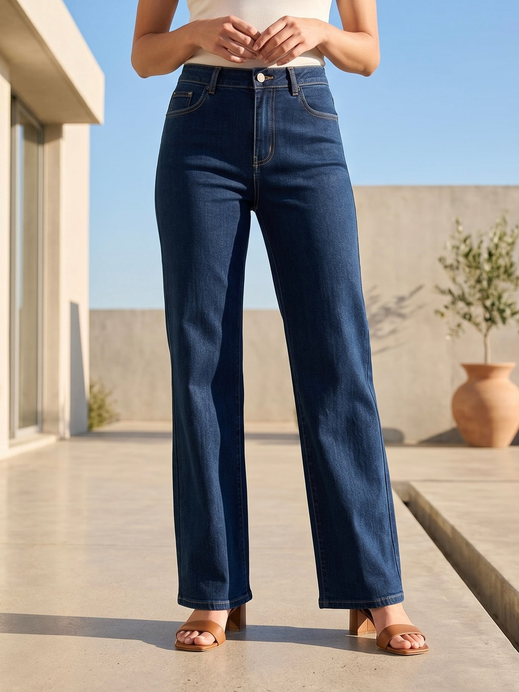 Jean Wide Leg – Classique Bleu Brut