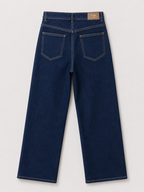 Jean Wide Leg bleu brut classique seul sur fond neutre, vue de dos - Voggo