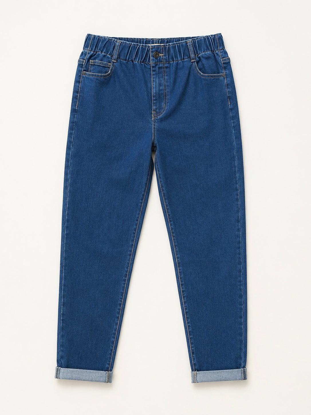 Jean Mom Fit – Grande Taille – Ceinture Élastiquée
