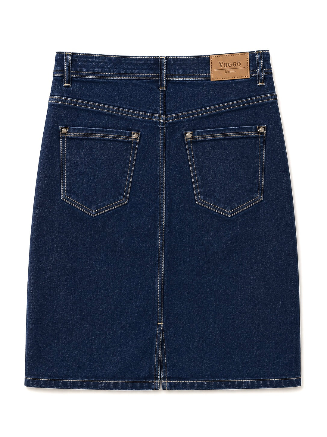 Jupe Courte en Jean – Fente Arrière – Bleu Brut