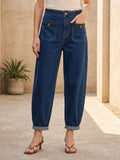Jean Mom Fit – Poches Plaquées Élégantes