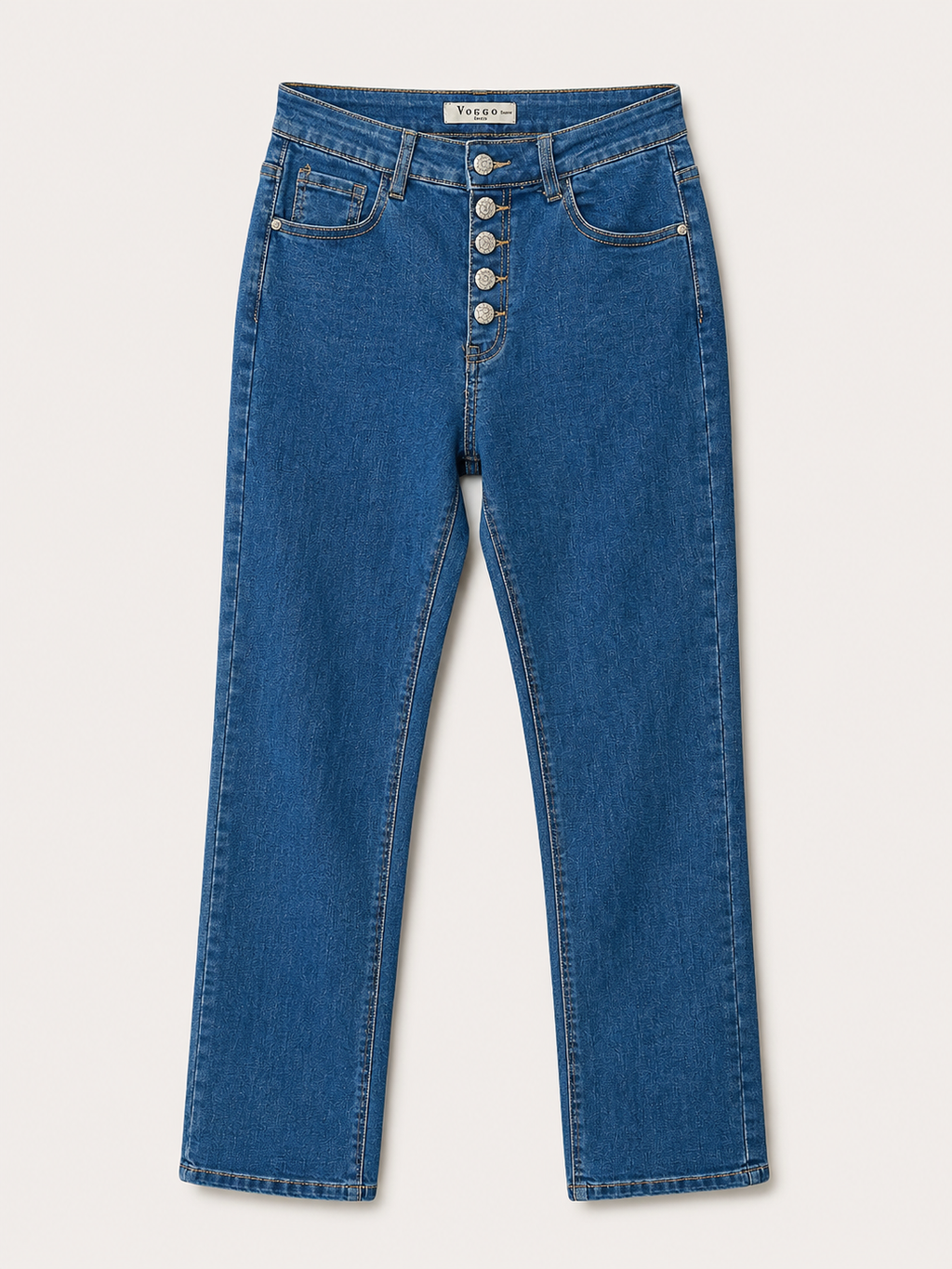 Jean Coupe Droite – 5 Boutons Élégants