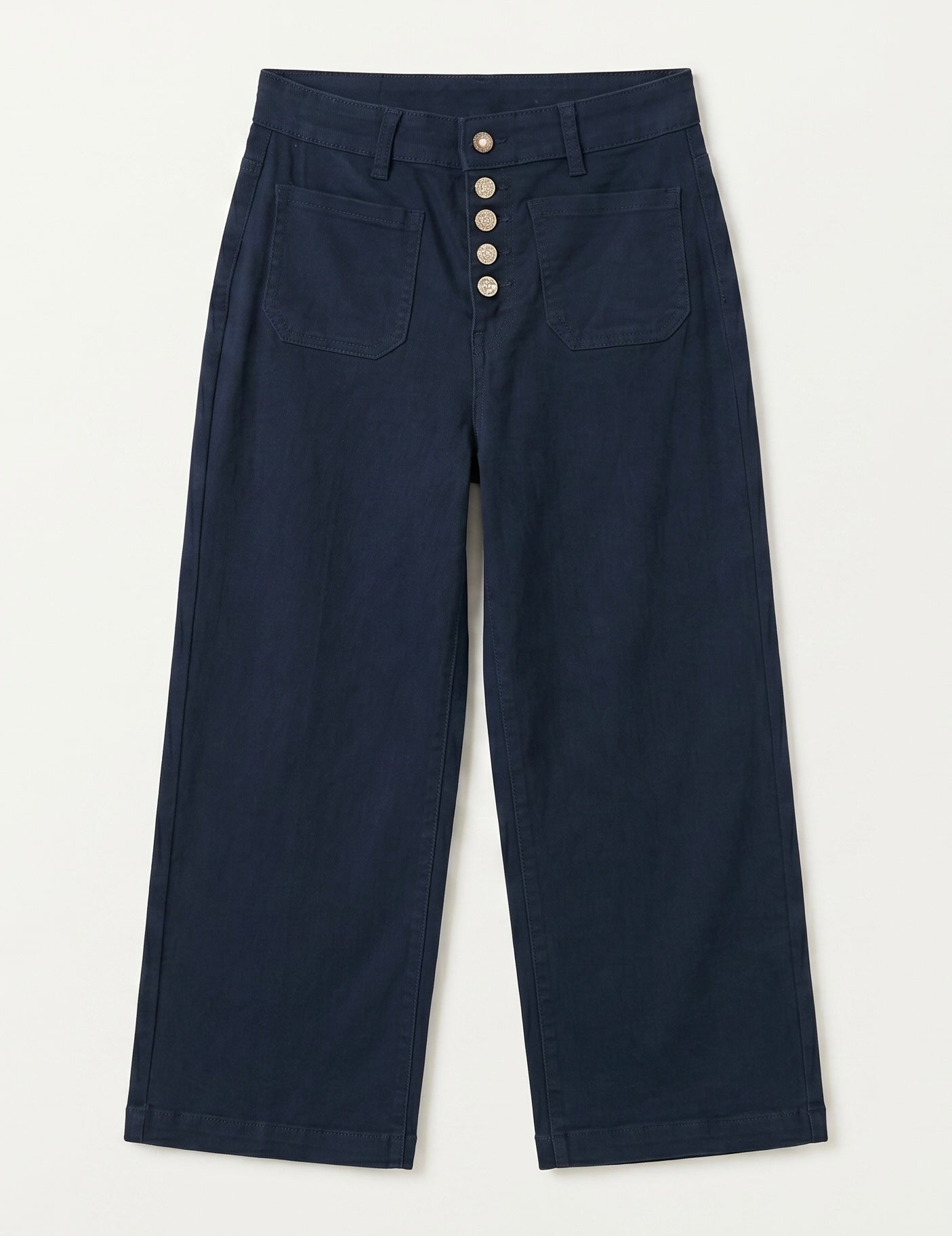 Jean Wide Leg – 5 Boutons & Poches Plaquées