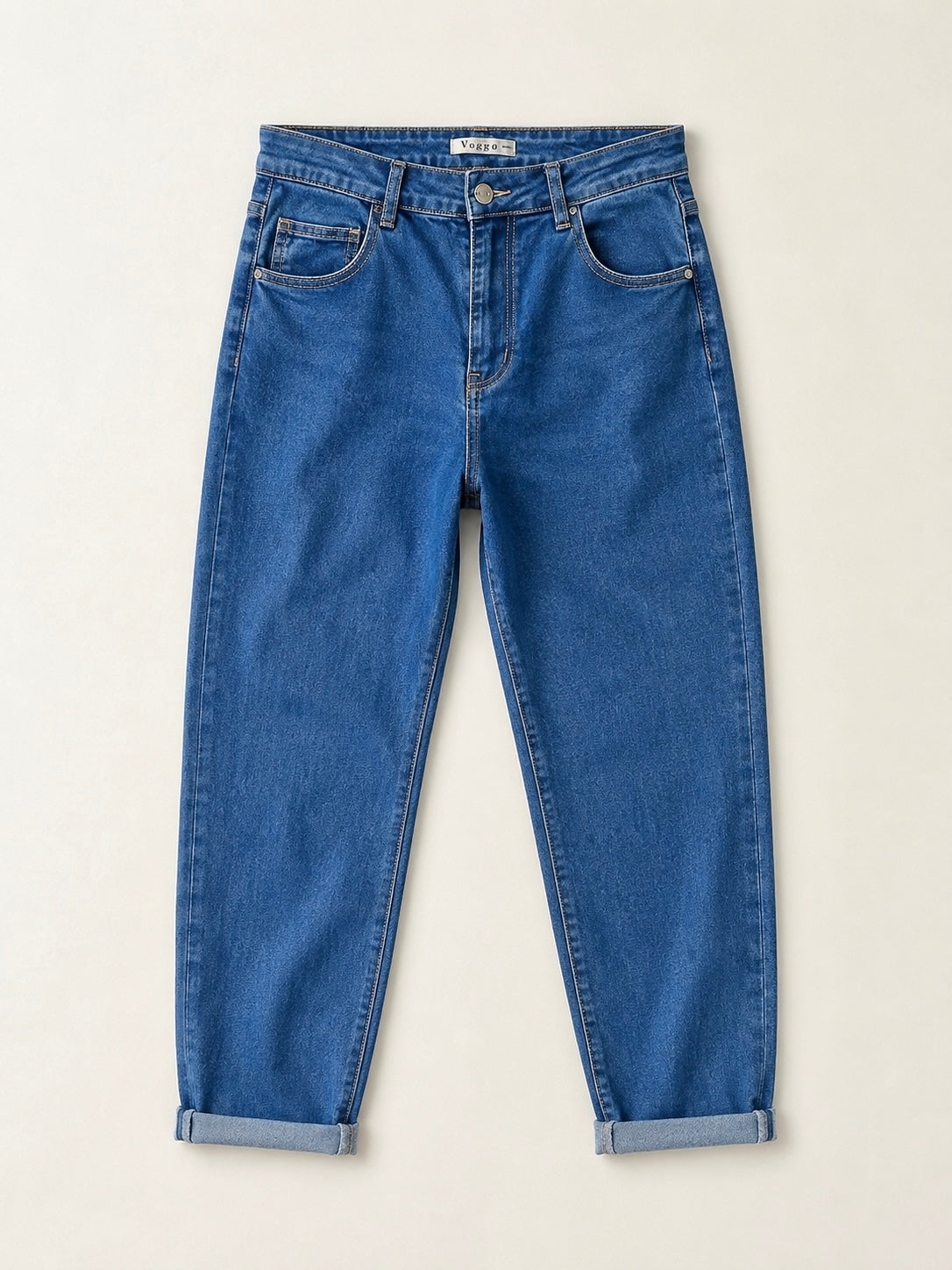 Jean Mom Fit – Grande Taille – Bleu Denim Classique