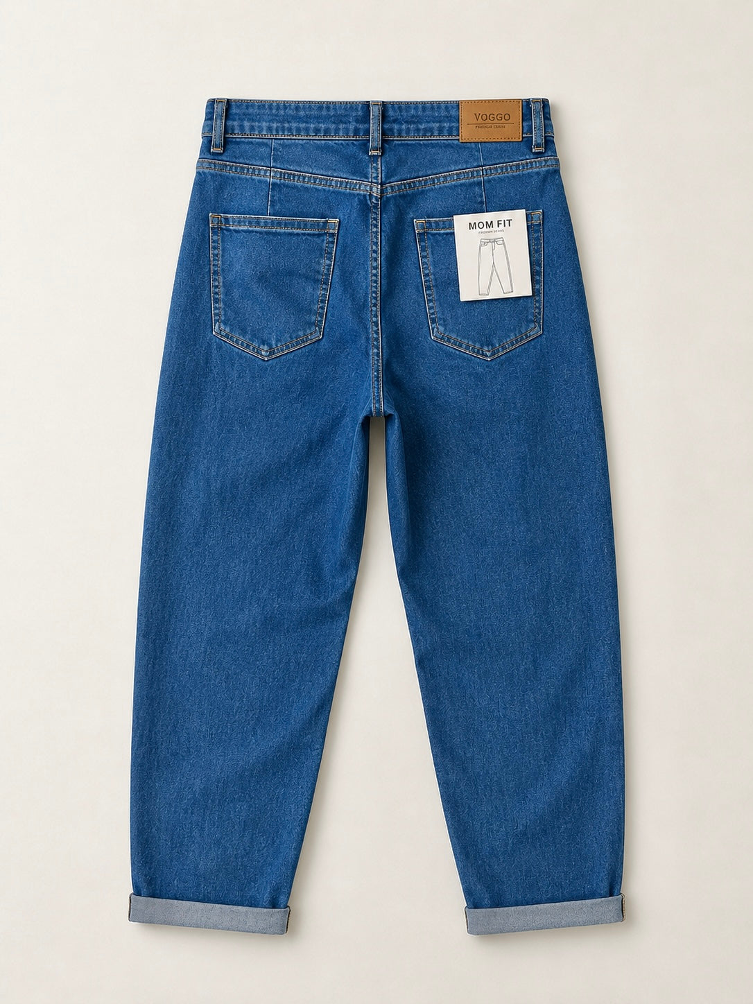 Jean Mom Fit – Grande Taille – Bleu Denim Classique