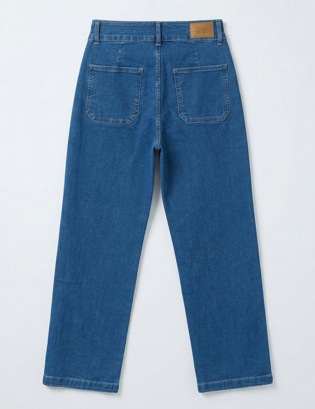 Jean Wide Leg – Double Boutons & Poches Plaquées