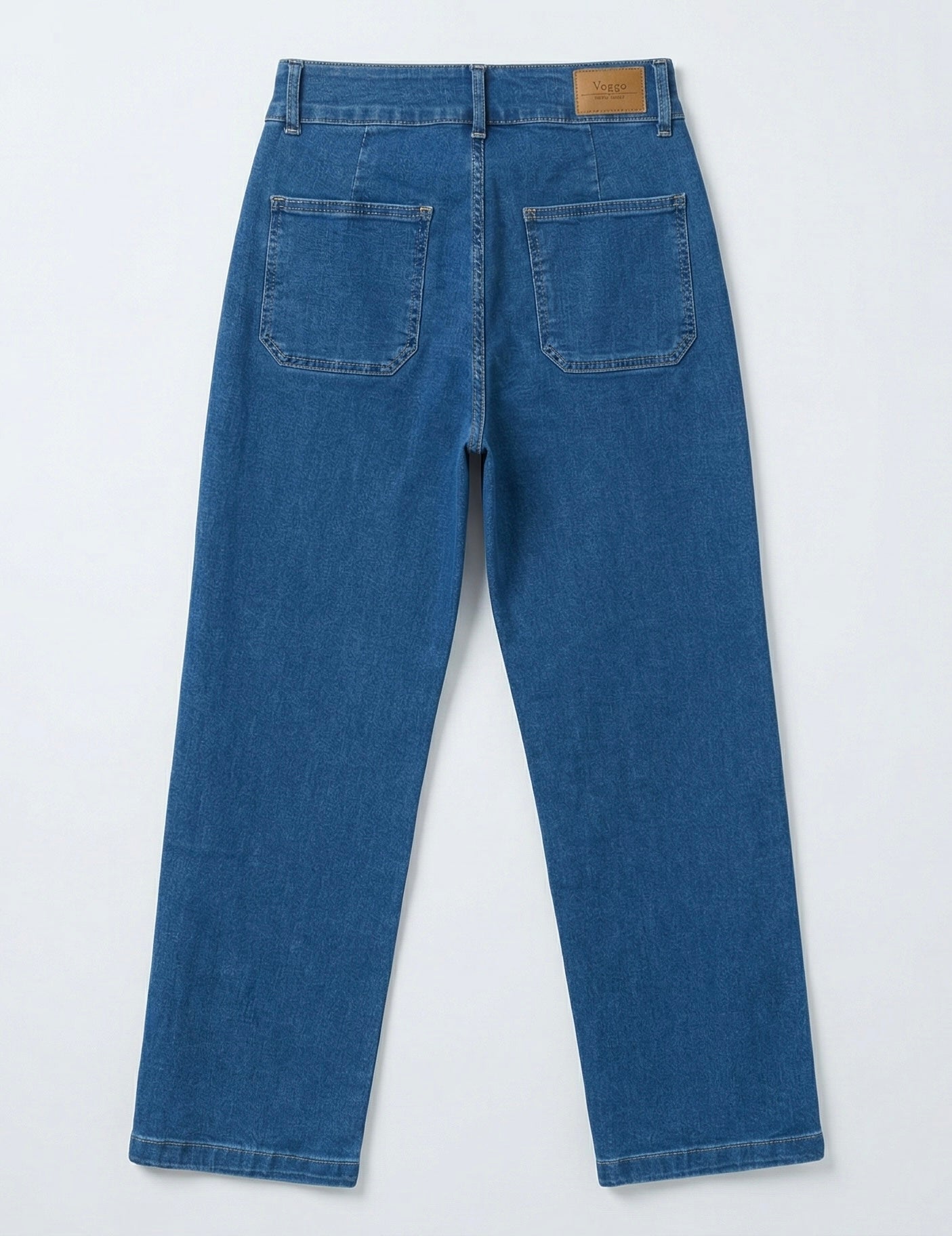 Jean Wide Leg – Double Boutons & Poches Plaquées