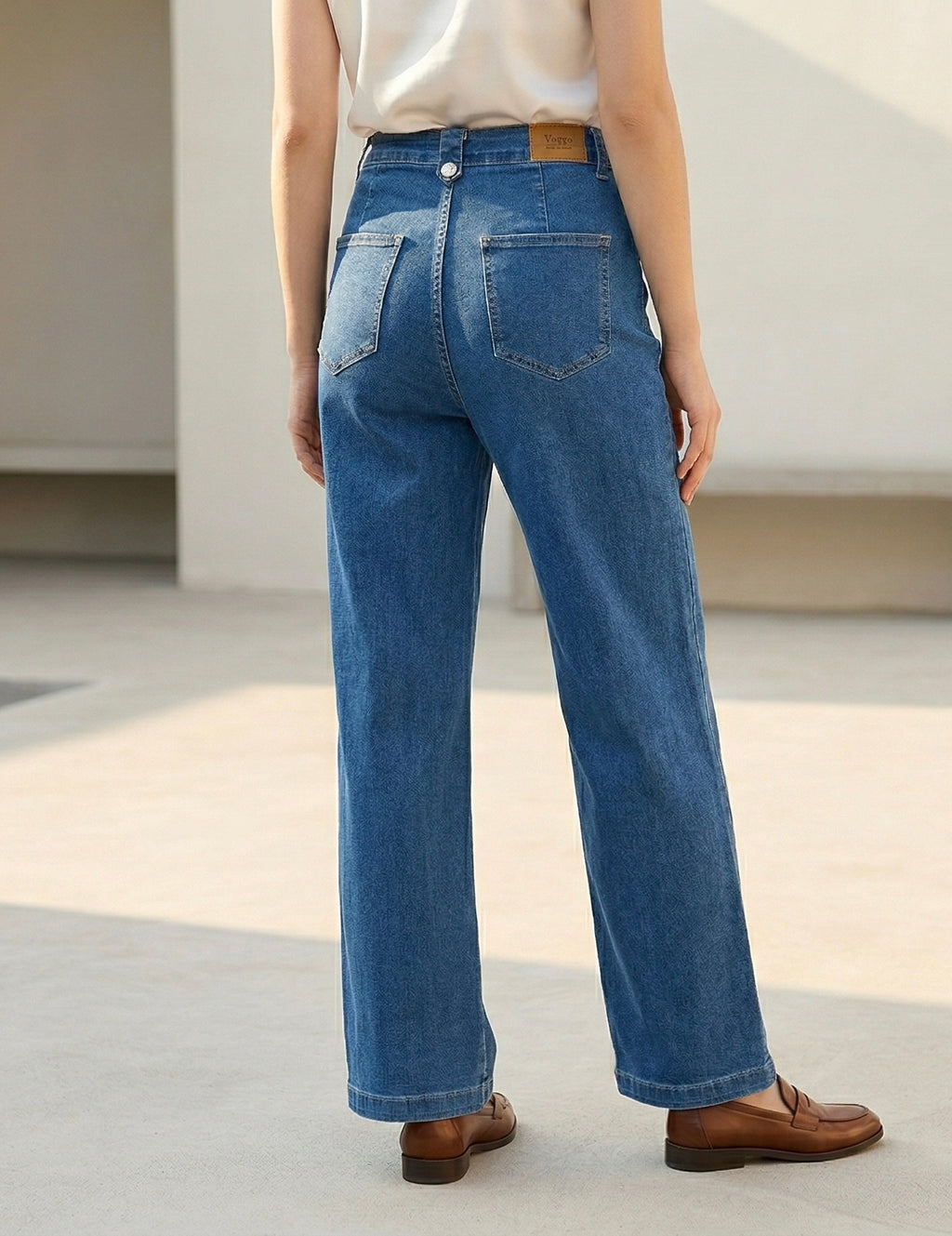 Jean Wide Leg – Boutons Plaqués