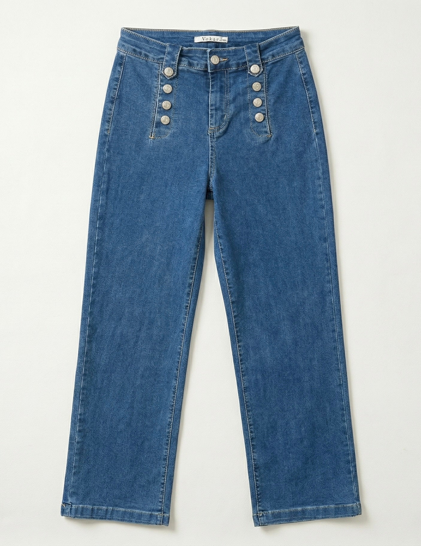 Jean Wide Leg – Boutons Plaqués