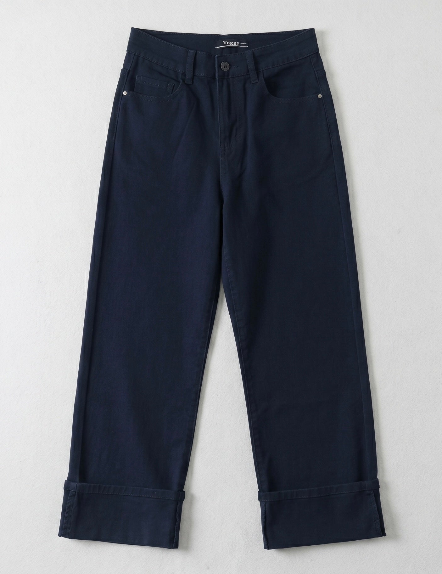 Jean Wide Leg 7/8ème – Grand Revers – Style Moderne