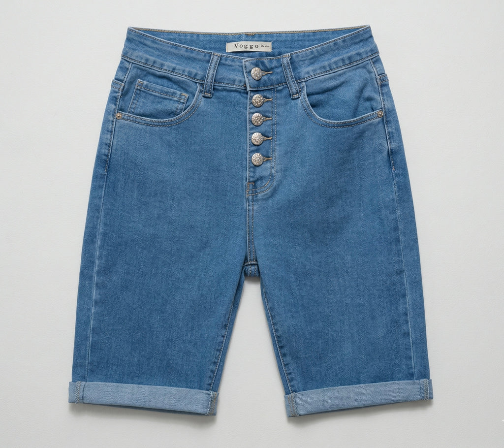 Bermuda en Jean – 5 Boutons Élégants
