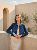 Veste en Jean Courte – Coupe Moderne (Fonce)