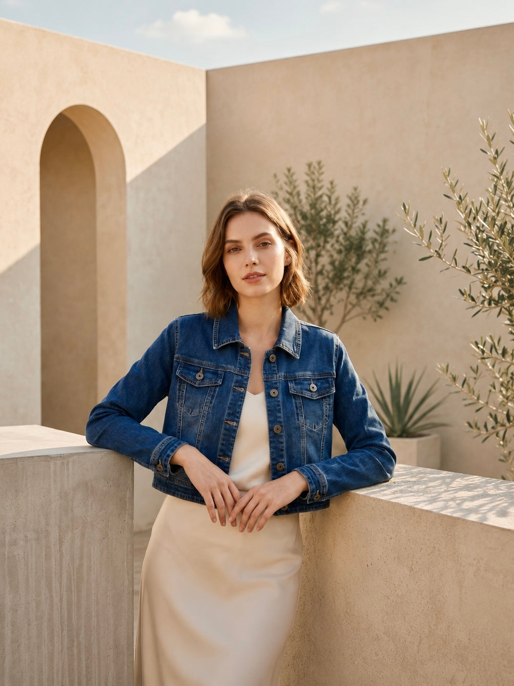 Veste en Jean Courte – Coupe Moderne (Fonce)