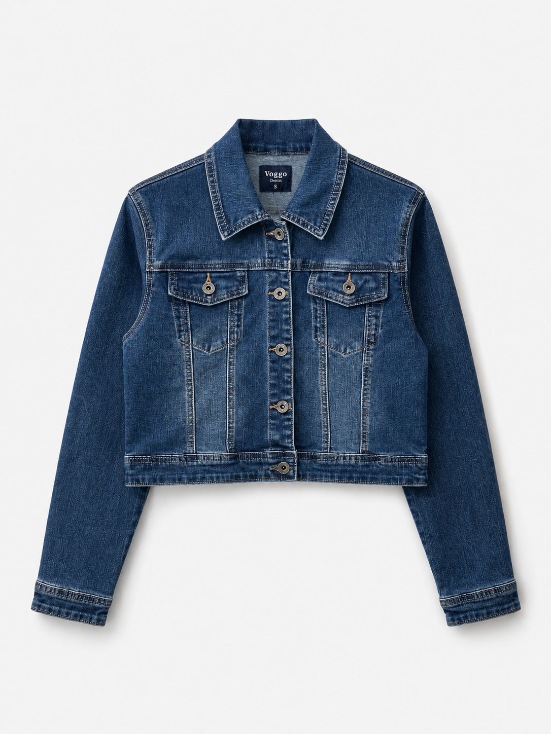 Veste en Jean Courte – Coupe Moderne (Fonce)