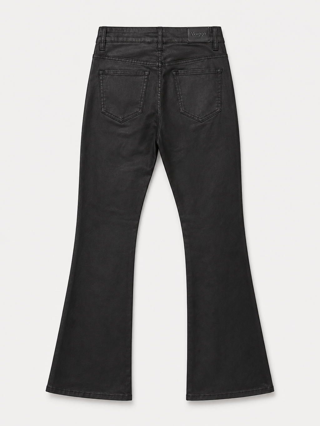Jean Bootcut en Similicuir – Noir Brillant
