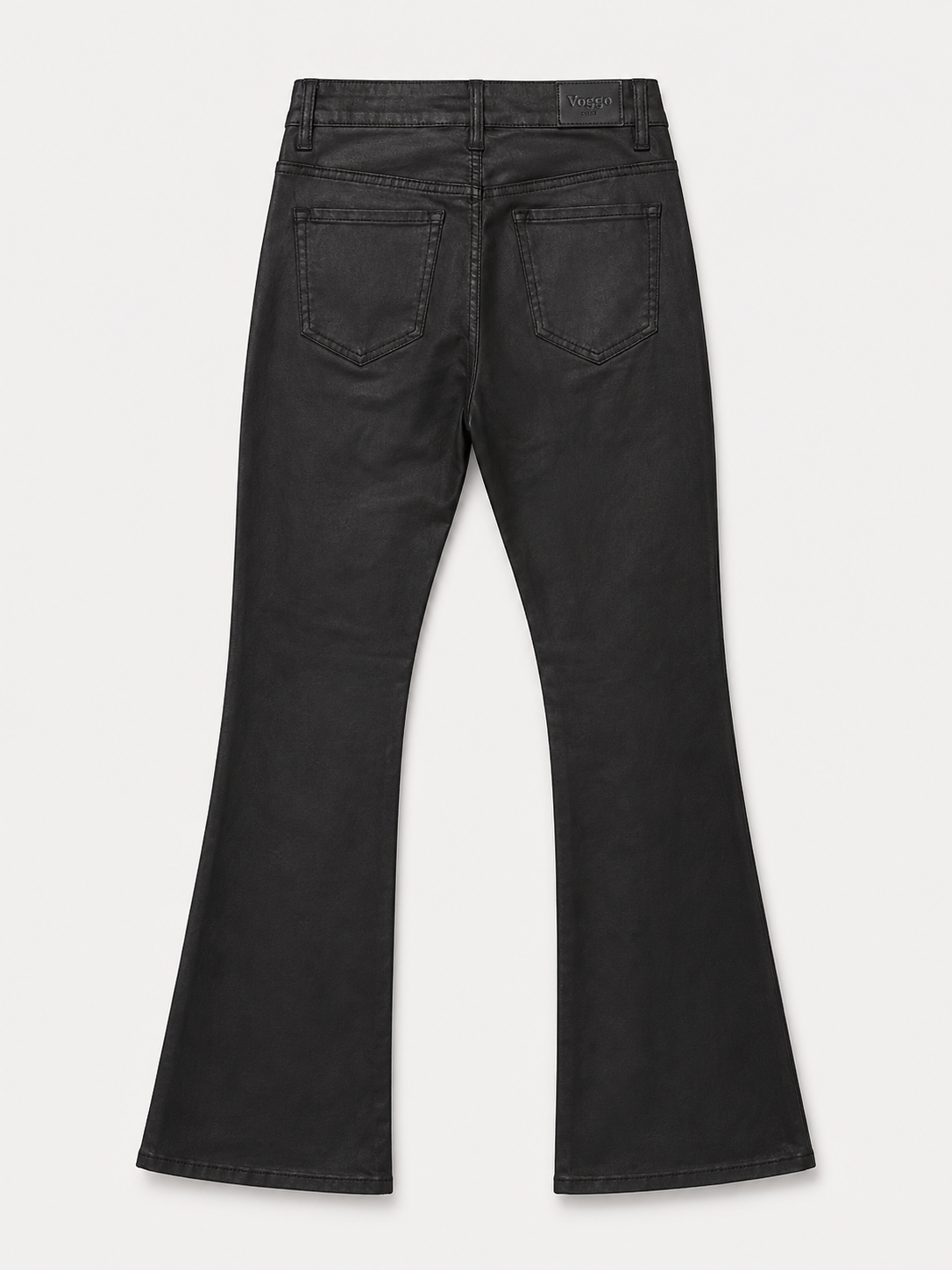 Jean Bootcut en Similicuir – Noir Brillant