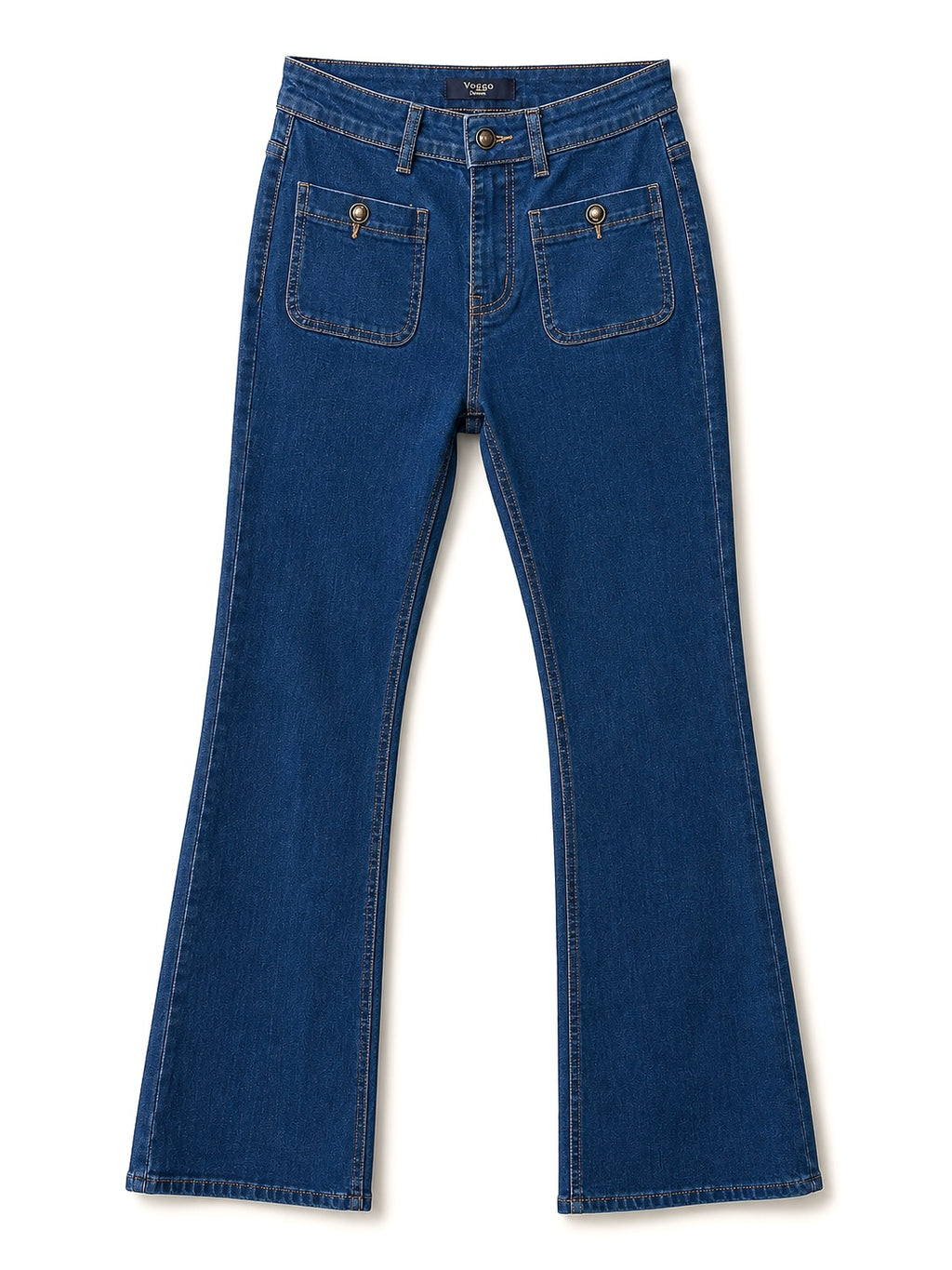 Jean Bootcut – Poches Plaquées Élégantes – Bleu Stone