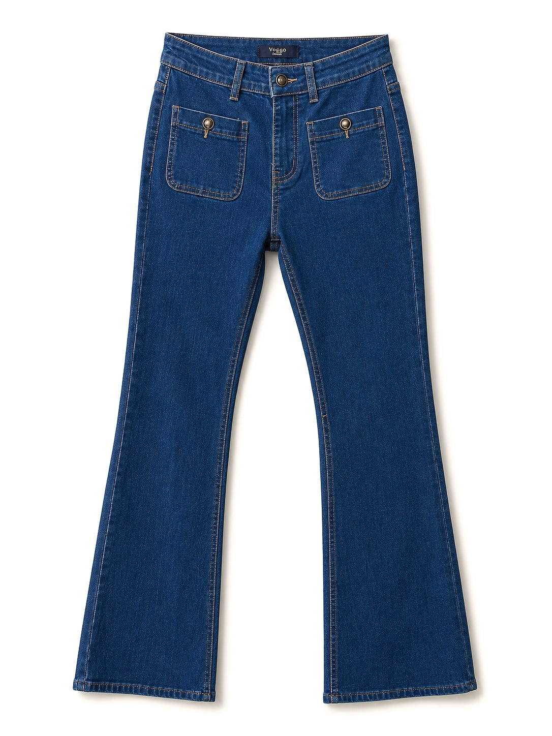 Jean Bootcut – Poches Plaquées Élégantes – Bleu Stone