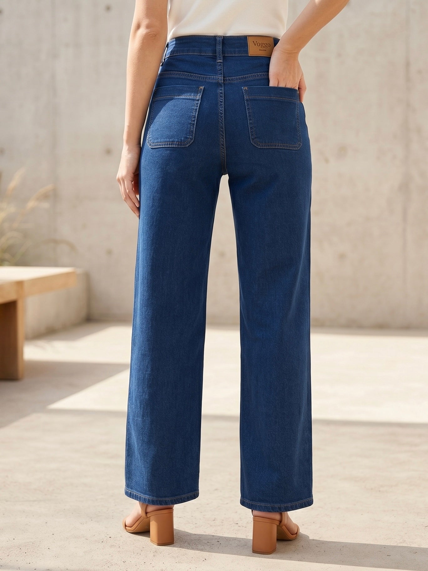 Jean Wide Leg – Poches Plaquées Élégantes