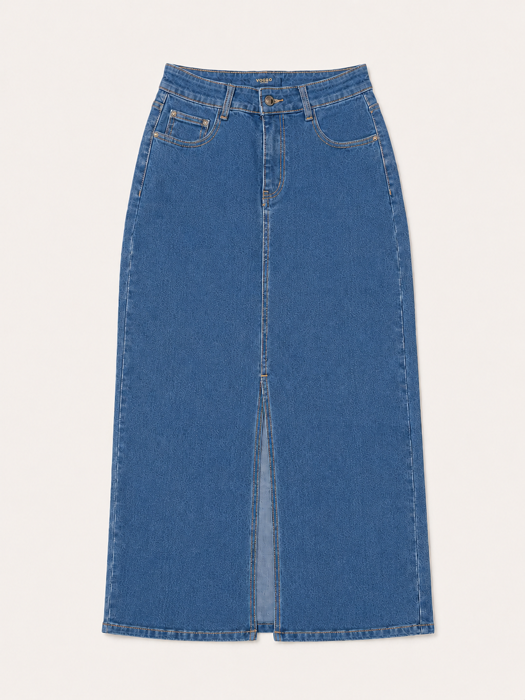 Jupe Longue – Fente Avant – Bleu Stone