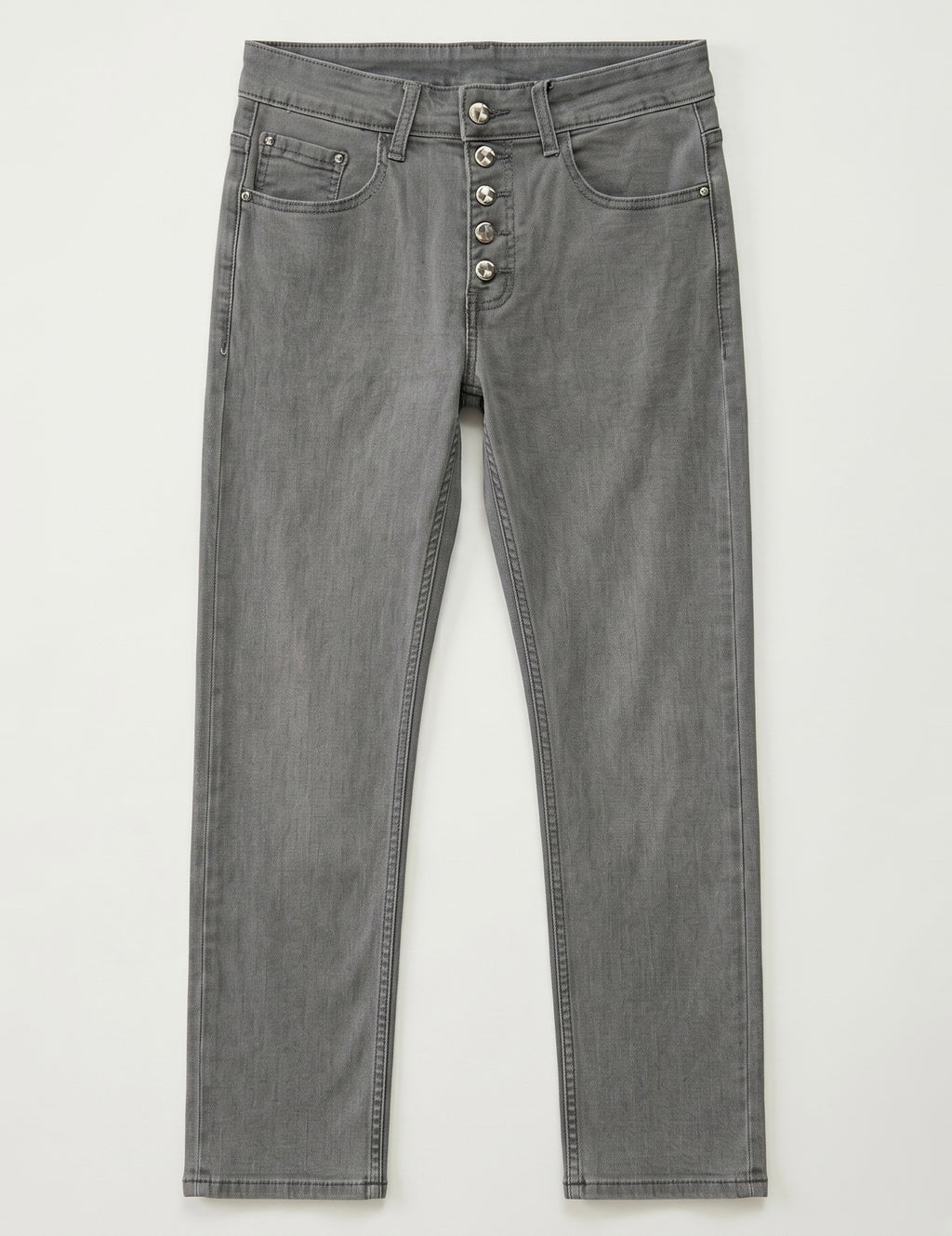 Jean Coupe Droite – 5 Boutons Élégants – Gris