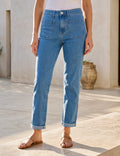 Jean 7/8ème Coupe Droite – Poches Plaquées