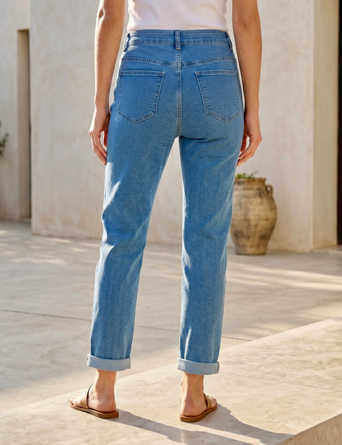 Jean 7/8ème Coupe Droite – Poches Plaquées