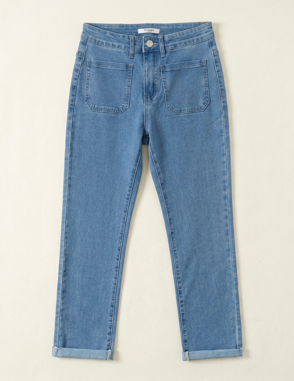 Jean 7/8ème Coupe Droite – Poches Plaquées