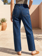 Jean Wide Leg – Bicolore Avant/Arrière – Bleu Stone & Denim