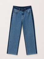 Jean Wide Leg – Bicolore Avant/Arrière – Bleu Stone & Denim