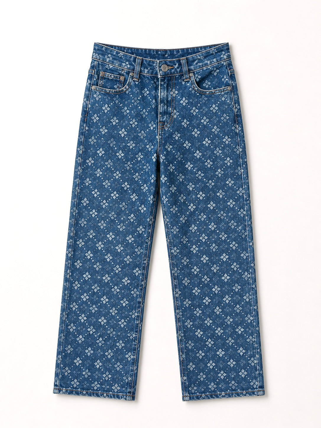 Jean Wide Leg – Motifs Jacquard Imprimés