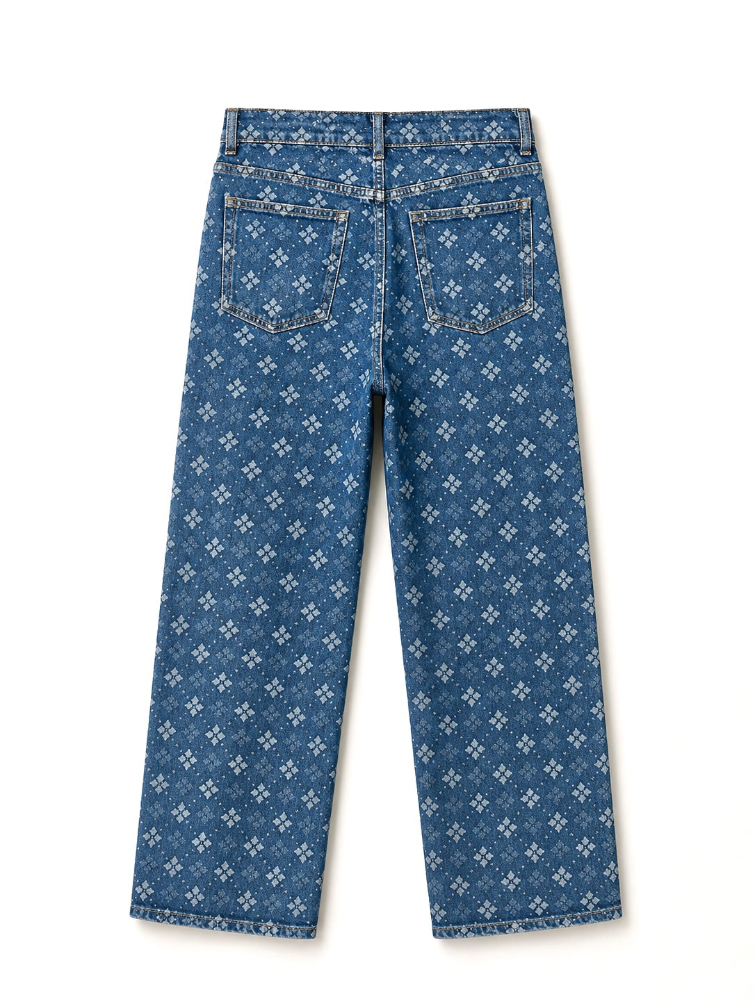 Jean Wide Leg – Motifs Jacquard Imprimés