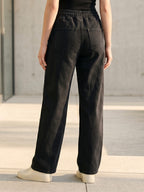 Jean Wide Leg – Taille Élastiquée avec Double Cordons