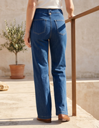Jean Wide Leg – Boutons Dorés Frontaux