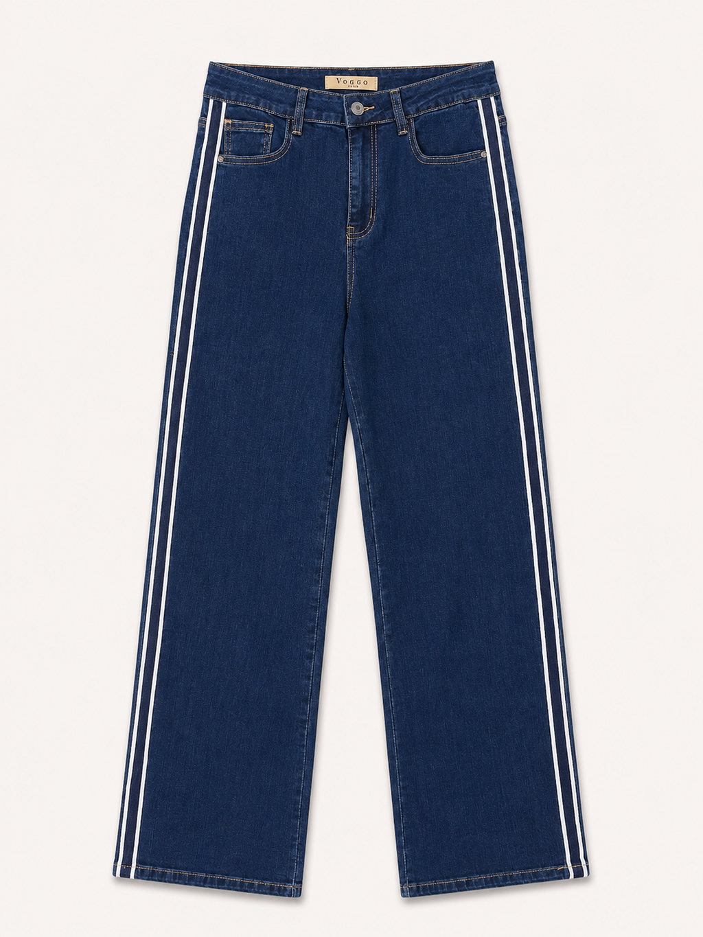 Jean Wide Leg – Bande Blanche Latérale