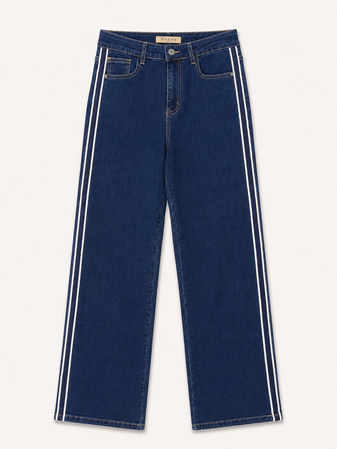 Jean Wide Leg – Bande Blanche Latérale