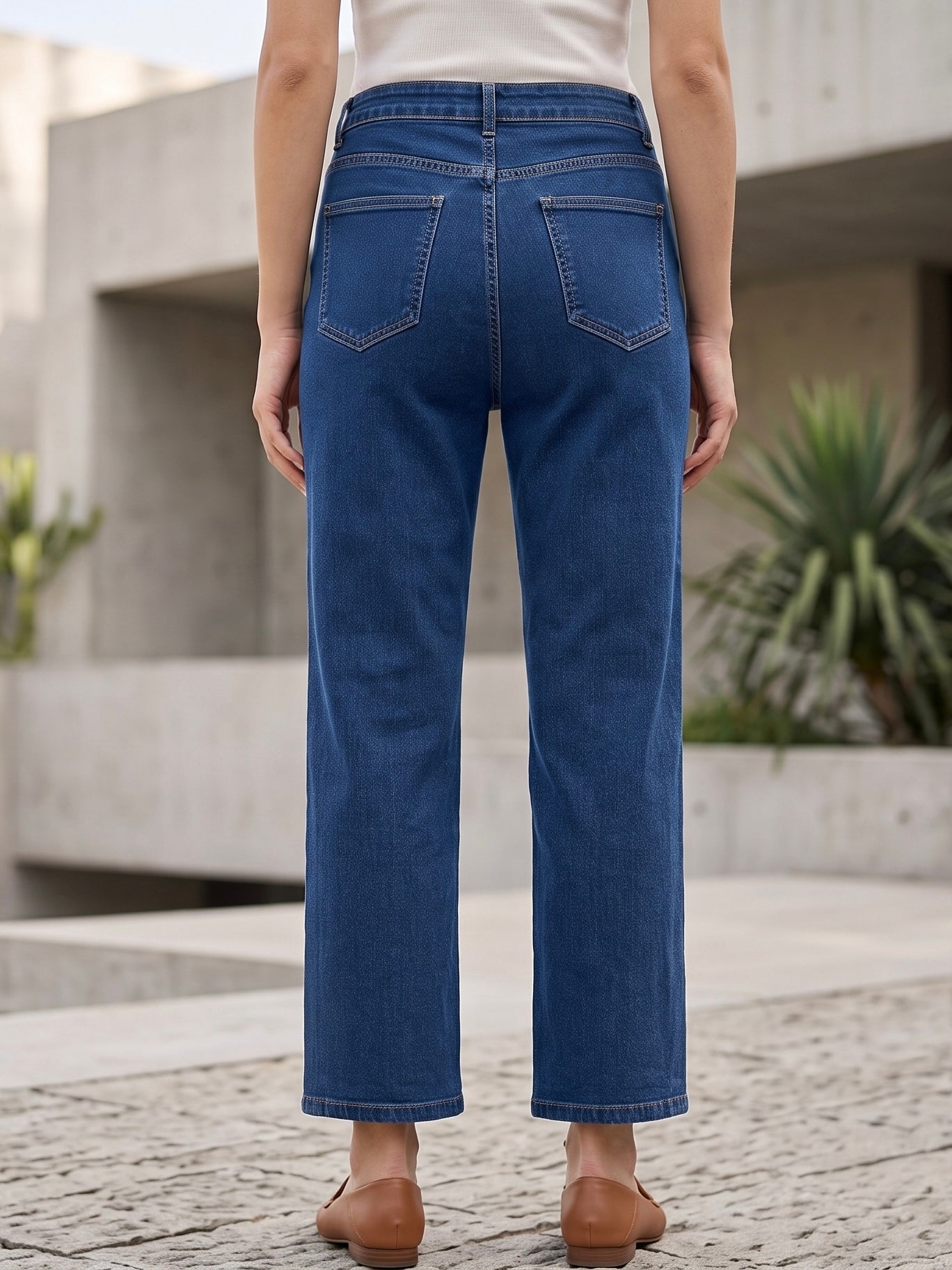 Jean Wide Leg 7/8ème – Boutons Dorés Bas