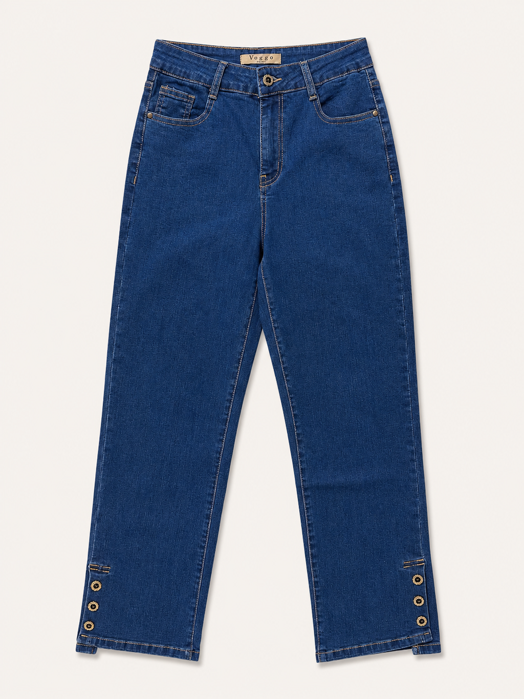 Jean Wide Leg 7/8ème – Boutons Dorés Bas