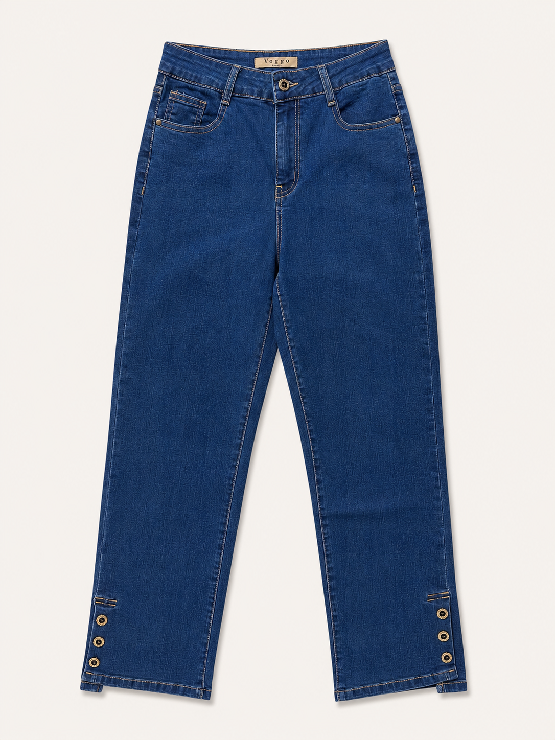 Jean Wide Leg 7/8ème – Boutons Dorés Bas