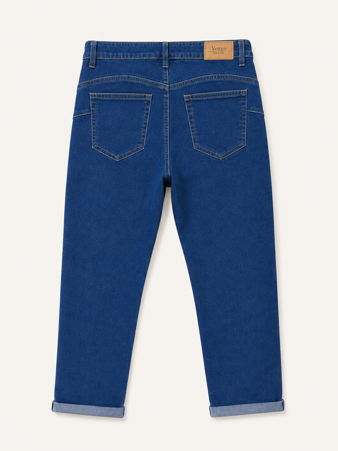 Jean Droit 7/8ème – Effet Push-Up – Bleu Stone