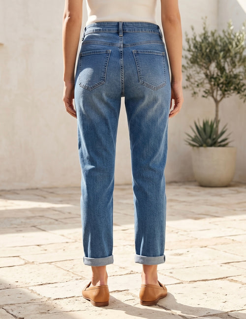Jean 7/8ème Slim – Coupe Classique – Bleu Denim