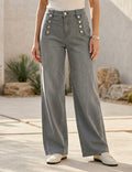 Jean Wide Leg – Bouton Plaqué