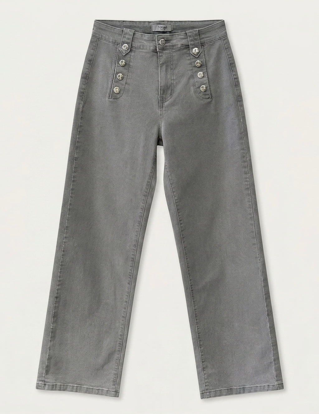 Jean Wide Leg – Bouton Plaqué