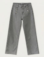 Jean Wide Leg – Bouton Plaqué