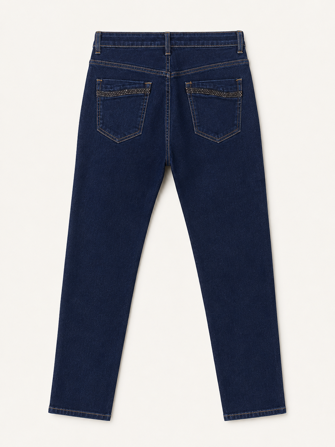 Jean Droit – Strass Poches Arrières – Bleu Brut