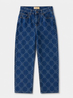 Jean Wide Leg – Motifs Tissés Fleurs