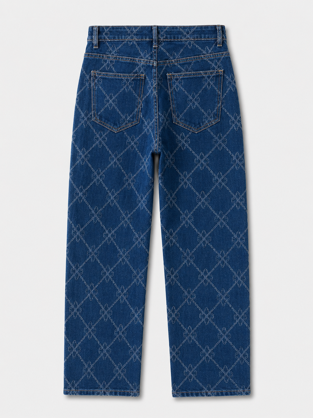 Jean Wide Leg – Motifs Tissés Fleurs