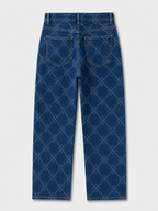 Jean Wide Leg – Motifs Tissés Fleurs