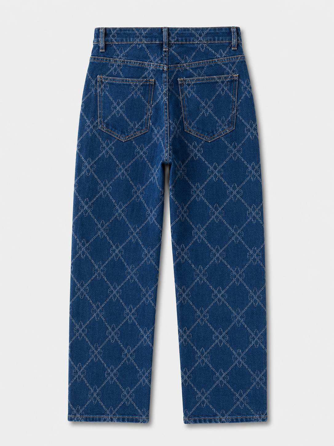 Jean Wide Leg – Motifs Tissés Fleurs