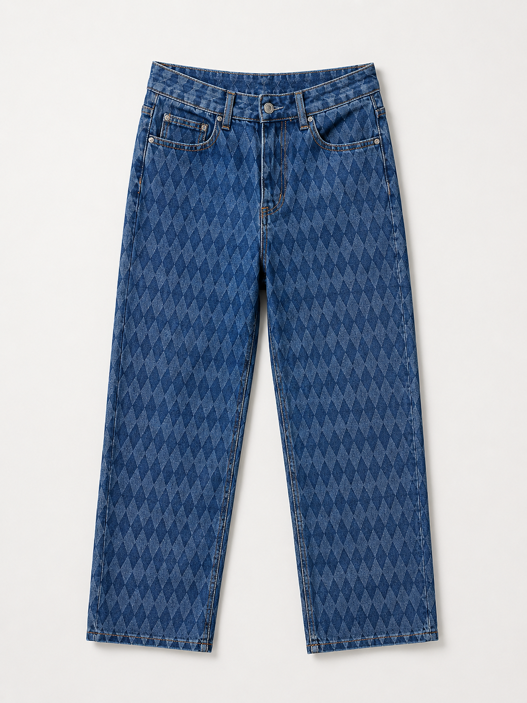 Jean Wide Leg – Jacquard Motif Losange